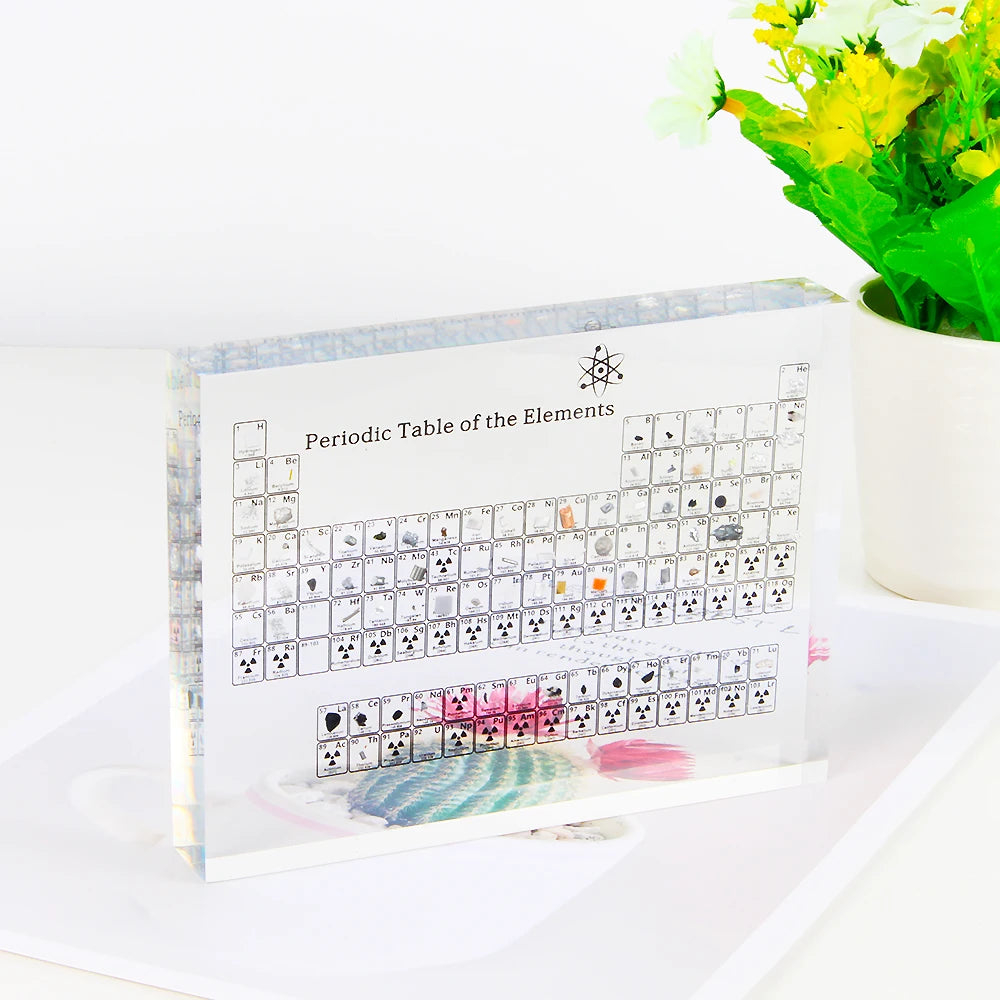 ElementalGlow Acrylic Periodic Table – Real Elements Display for Kids & Decor