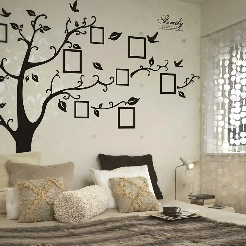 HeritageTree Large Family Wall Decal – Photo Frame Decor Set
